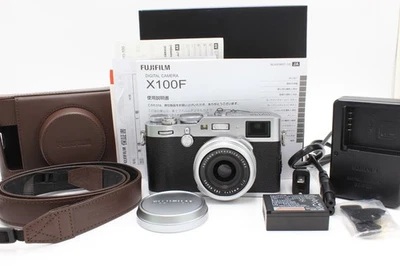 Fujifilm X100F Digital Camera Silver (6652 Shots!) w/leather case, original box - Image 1 of 4