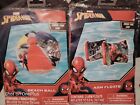 Spiderman Swimming Pool Inflatable Arm Floaties And Blow Up Beach Ball- Unopened