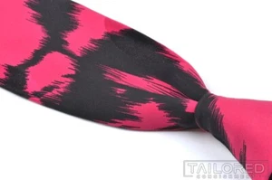 BRIONI Vinage VTG Pink Black Geometric 100% Silk Mens Luxury Tie - 3.25" - Picture 1 of 5