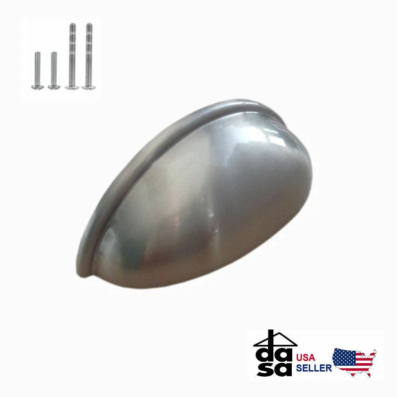 25 Pack Dasa Brushed Nickel Bin Cup Cabinet Drawer Handles Pulls 3" Hole Centers