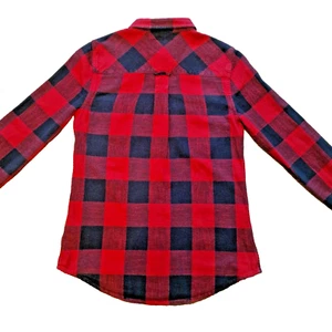 Superdry The Boyfriend Flannel Shirt Women's Small Red & Black Check Long Sleeve - Picture 1 of 9