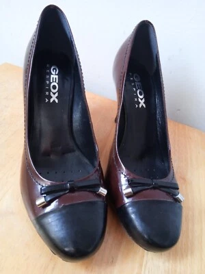 Zapatos de mujer Geox Respira charol marrón negro talla EU 37,5 Foto 1 de 4