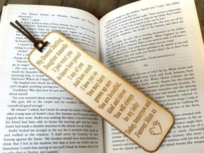 UKGIFTSTOREONLINE Mother Daughter Gift Keepsake Wooden Engraved Bookmark BK-14