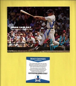 NORM CASH DAY PHOTO SIGNED CERTIFIED AUTHENTIC DETROIT TIGERS AUTOGRAPHED - Picture 1 of 2
