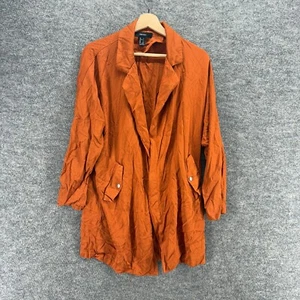 Forever 21 Jacket Women S Small Brown Collared Long Sleeve Open Front Rayon - Picture 1 of 8