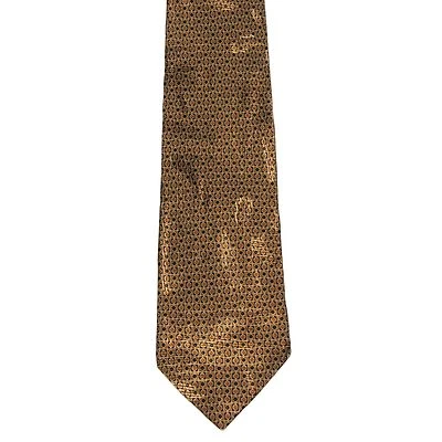 Bruno Piattelli 男式 100% 真丝抽象几何领带棕色多 4 x 57 — 第 1/3 张图片