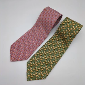 Vineyard Vines 100% Silk Tie Bears & Ducks Martha's Vineyard LOT of 2 - Picture 1 of 5
