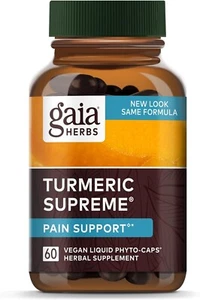 Gaia Herbs Turmeric Supreme Pain - Helps Provide Pain Relief - 60 Liquid - Picture 1 of 7