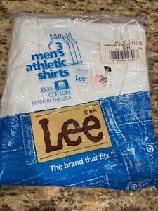 Vintage Lee Brand 3 Pack A Line Shirts Under Shirt Small New In Package - Picture 1 of 2