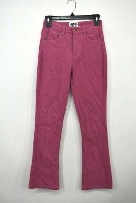 Pantalones Pam & Gela Mujer Rosa Cremallera Mosca Pana Ajustados Recortados Acampanados Dobladillo 26 Nuevos con Etiquetas $225 Foto 1 de 4