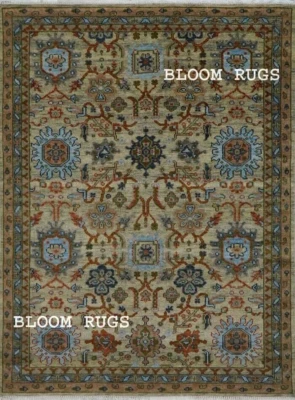 8x10 ft Handmade Antique Brown Oriental Oushak Area Rug | Customizable Carpet - Image 1 of 4