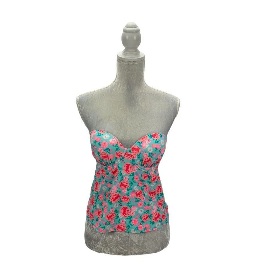 Camiseta Tankini Joe Boxer Junior Sin Tirantes Bustier Floral Cuello Corazón SOLO TOP Foto 1 de 4