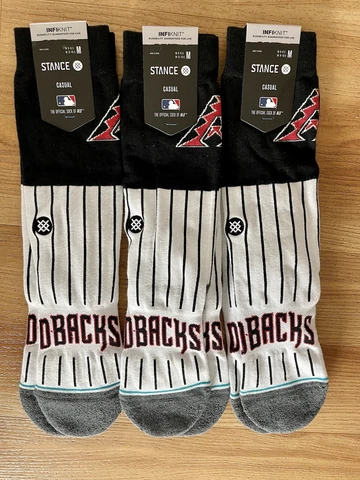 Lot Of 3 Stance ARIZ Color Arizona Diamondbacks Sock White Black Medium Stripe Cover