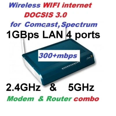 Gateway   WIFI  Modem & Router 300mbps 1GBps LAN DOCSIS 3.0  Spectrum, Comcast - Image 1 of 4
