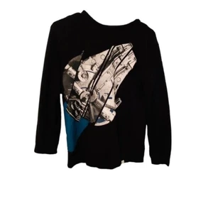 Star Wars Boys Sweatshirt Shirt GAP Size XL Black Millenium Falcon - Picture 1 of 4