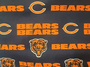 New Cicago Bears Fabric Lot 1 Pcs 5Y and 10” Long by 58" Wide Cotton - Picture 1 of 1