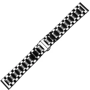 22mm Width Metal Watch Bracelet Wristband Stainless Steel Strap Butterfly Buckle - Picture 1 of 10