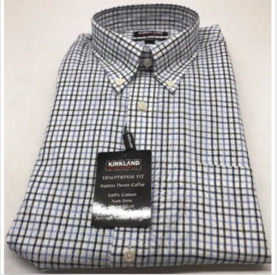 Camisa deportiva Kirkland Signature de sarga de ajuste tradicional para hombre, manga larga, M Foto 1 de 2