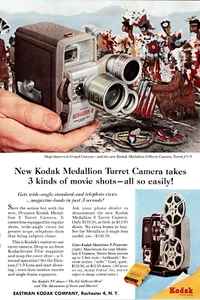 Kodak Medallion 8 Movie Camera "all so easily!" Vintage A4 Print Ad Circa 1958 - Picture 1 of 2