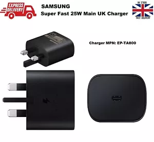 Samsung FAST 25W Charger Plug High Speed Data Cable for Galaxy S21 FE S21+ Ultra - Picture 1 of 8