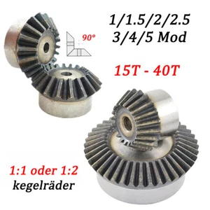 1/1.5/2/3/4/5 Mod Bevel Gear 15-40T Transmission Gears Bevel Teeth 90° 45# Steel - Picture 1 of 12
