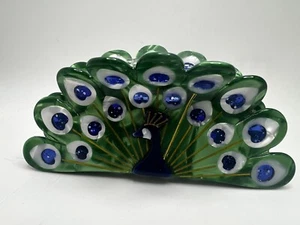 Peacock Acrylic Clam Hair Clip - Picture 1 of 4