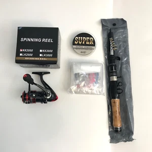 Fishing Rod 5'9" Fishing Reel NX2000 Ratio 5.2:1 Lures Line Fishing Kit Combo - Picture 1 of 10