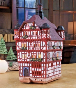 Ceramic Tealight Holder Collectible Miniature Town Hall in Melsungen 26cm Midene - Picture 1 of 9