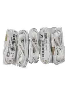 WEISS 5er-Pack schwarz Stereo Headset Kopfhörer Ohrhörer mit Mikrofon für Samsung Galaxy - Bild 1 von 4