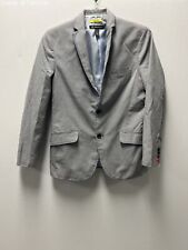 INC International Concepts Gray Blue Slim Fit Two Button Blazer Jacket Womens M