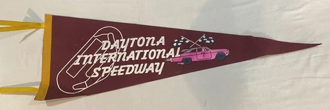 Vintage 1960's Daytona 500 International Speedway Racing 27" Pennant Cover