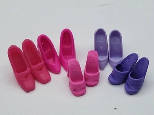 Mix Lot 2000's Barbie Doll Shoes Open Mules Slides Heels Pink Purple Made China - Picture 1 of 17
