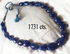 1731 TCW Natural blue Tanzanite Necklace Tumbles Beads certified estate vintage