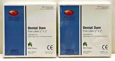 Dental Natural Rubber Dam Green Medium Mint 5" X 5" Sheets Latex Kit2 Goma Dique