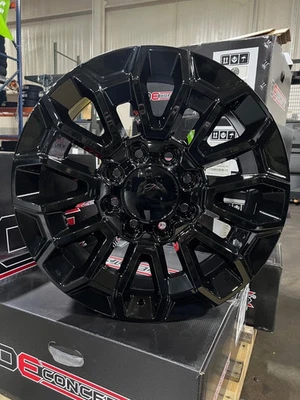 4 OE Concept G21 Wheels Gloss Black 24X9 8X6.5 24" for GMC 2500 HD 2021-2023 Foto 1 de 4