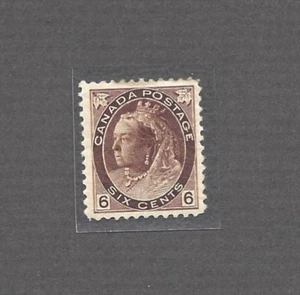 Canada Stamp #80, 6 Cent Victoria Numeral, Mint Hinged, V/VF, CV +/- $200.00 - Picture 1 of 2