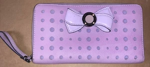 M597 Mimco Bow Lilac Pouch Clutch Wallet Bag Handbag PURSE + Free Post - Imagen 1 de 9