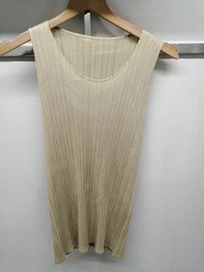 ISSEY MIYAKE PLEATS PLEASE ivory size 3 sleeveless dress - Picture 1 of 4