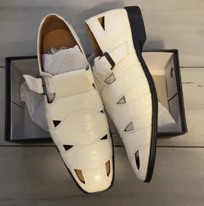 Sandalias de vestir Amali para hombre con punta cerrada blancas talla 13 nuevas con etiquetas - Imagen 1 de 2