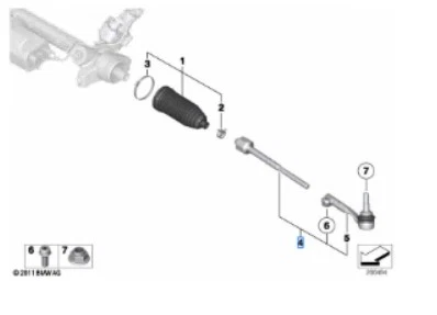 BMW X3 M F97 LEFT SIDE STEERING TIE ROD 32105B5F309 NEW GENUINE - Image 1 of 1
