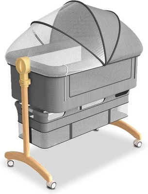 Bassinets Bedside Sleeper for Baby - Wooden Construction 3 in 1 Bedside Bassinet - image 1 of 4