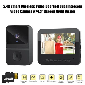 2.4G Smart Wireless Video Doorbell Dual Intercom Video Camera w/4.3" Screen - Picture 1 of 20