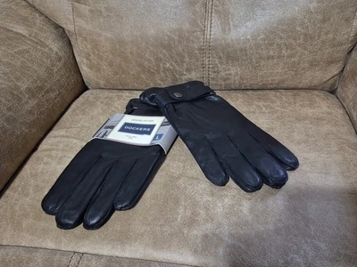 Guantes de invierno Dockers de cuero negro forrados de lana para hombre talla grande Foto 1 de 4