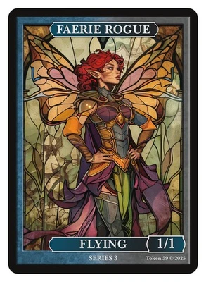 Faerie Rogue Stained Glass Token Givememana Tokens Magic the Gathering - Image 1 of 2