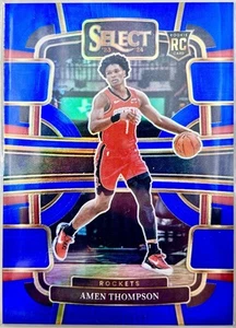 Amen Thompson RC 2023-24 Panini Select BLUE PRIZM #96 Rookie Rockets Parallel SP - Bild 1 von 2