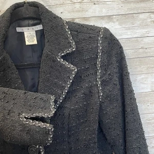 CAbi Womens 2 Blazer Jacket Black Textured Tweed 3 Button #881 Professional - Picture 1 of 10
