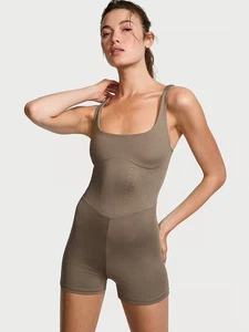 Victoria’s Secret Essential Perforated Short Bodysuit Women’s S Gray - Picture 1 of 7