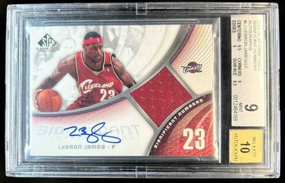 2005-06 SP Juego Usado LeBron James Números Significantes Jersey Automático #6/23 BGS 9/10 Foto 1 de 2