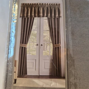 Croscill Benson Pole Top Drapery NWT Two Lined Panels w/Tiebacks Dove Grey 84x84 - Picture 1 of 8