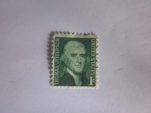 Rare Thomas Jefferson 1 Cent Green Stamp  - Picture 1 of 2